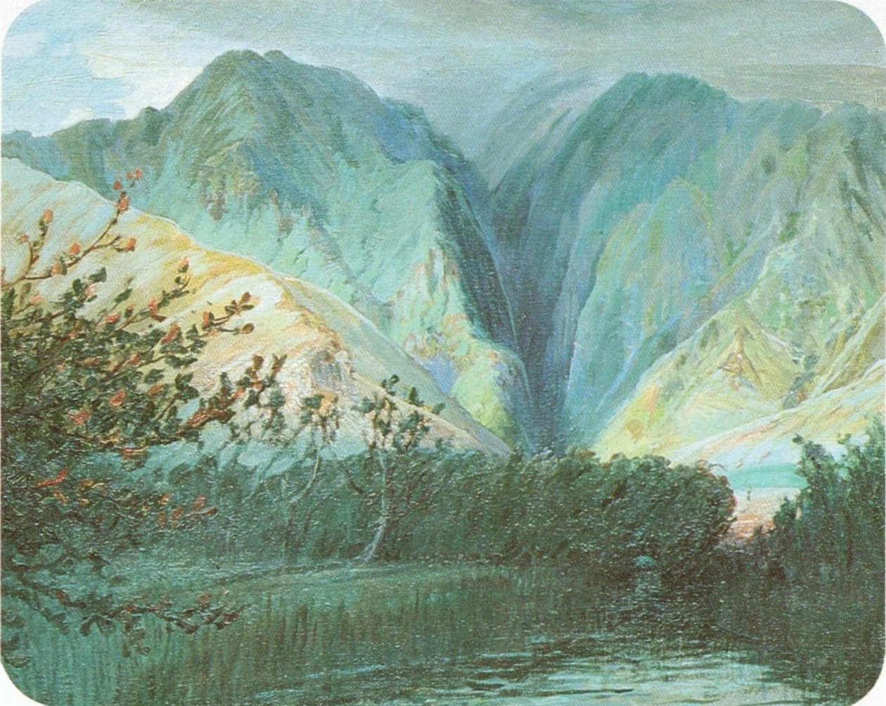 神圣瀑布，Oahun 作者 D.霍华德·希区柯克