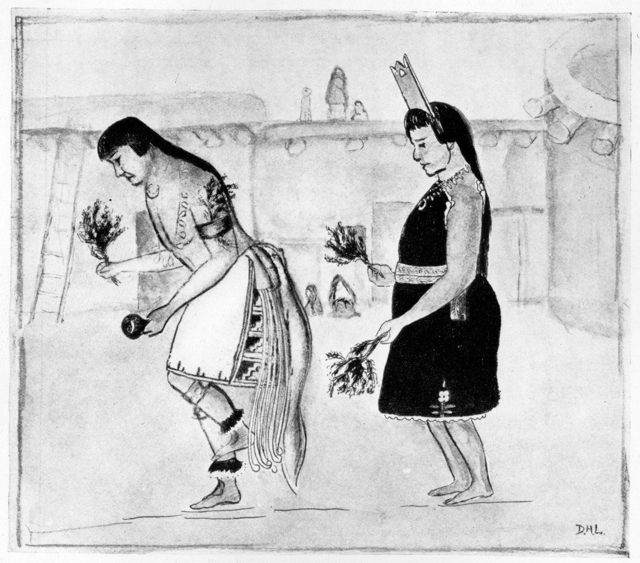 普韦布洛印第安舞者，c.1925 作者 DH劳伦斯