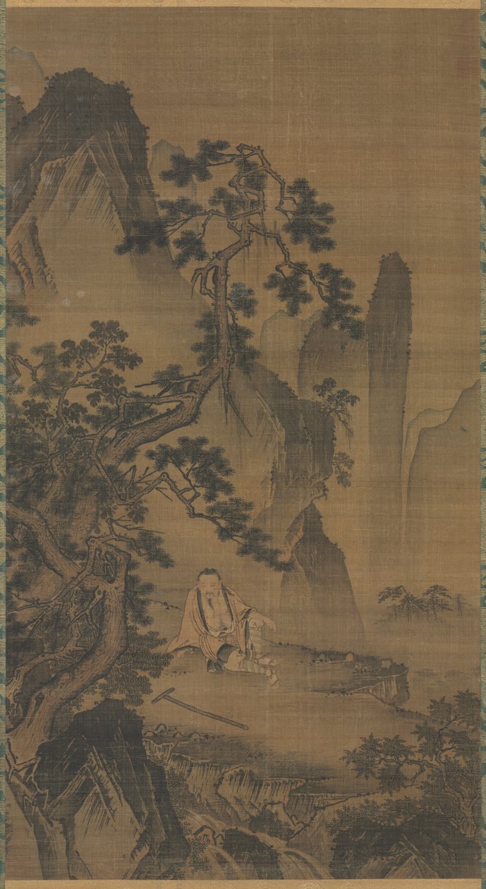 溪边小憩的隐士许由 作者 戴进