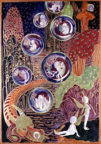 Wedgwood Fairyland 光泽牌匾，c.1917（骨瓷） 作者 黛西·麦克格·琼斯