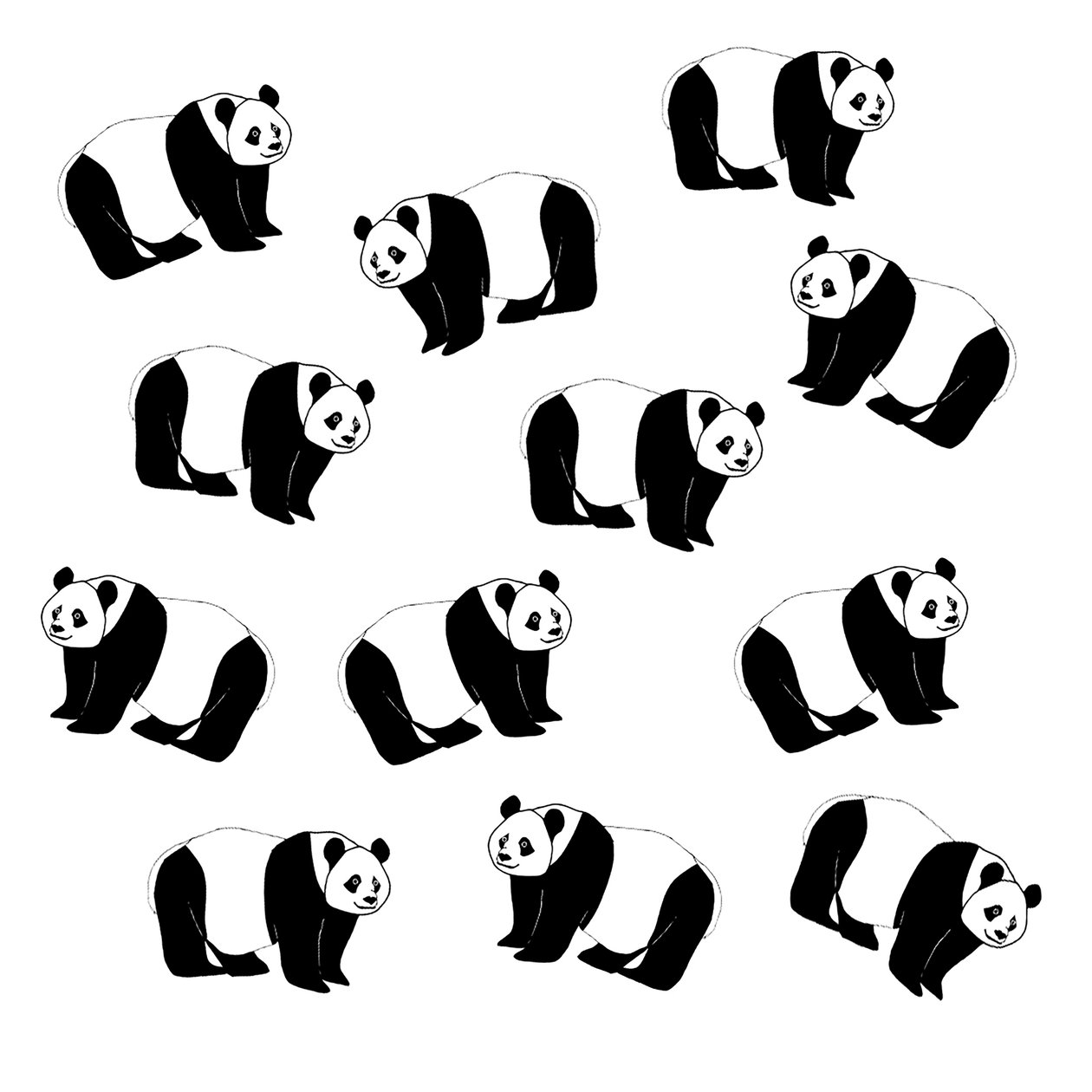 熊猫，2024 年（混合媒介） 作者 黛西·德维伦纽夫