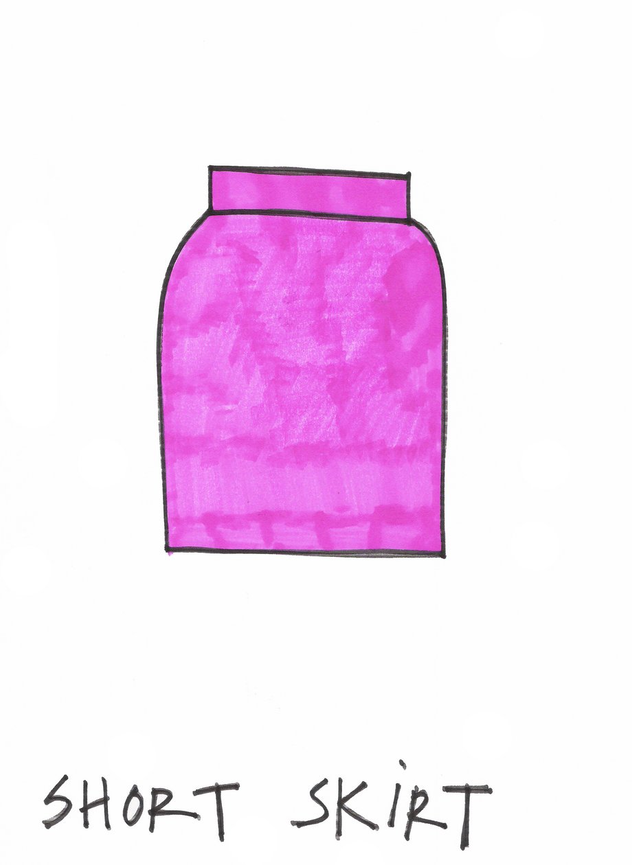 短裙（毡尖笔画在纸上） 作者 黛西·德维伦纽夫
