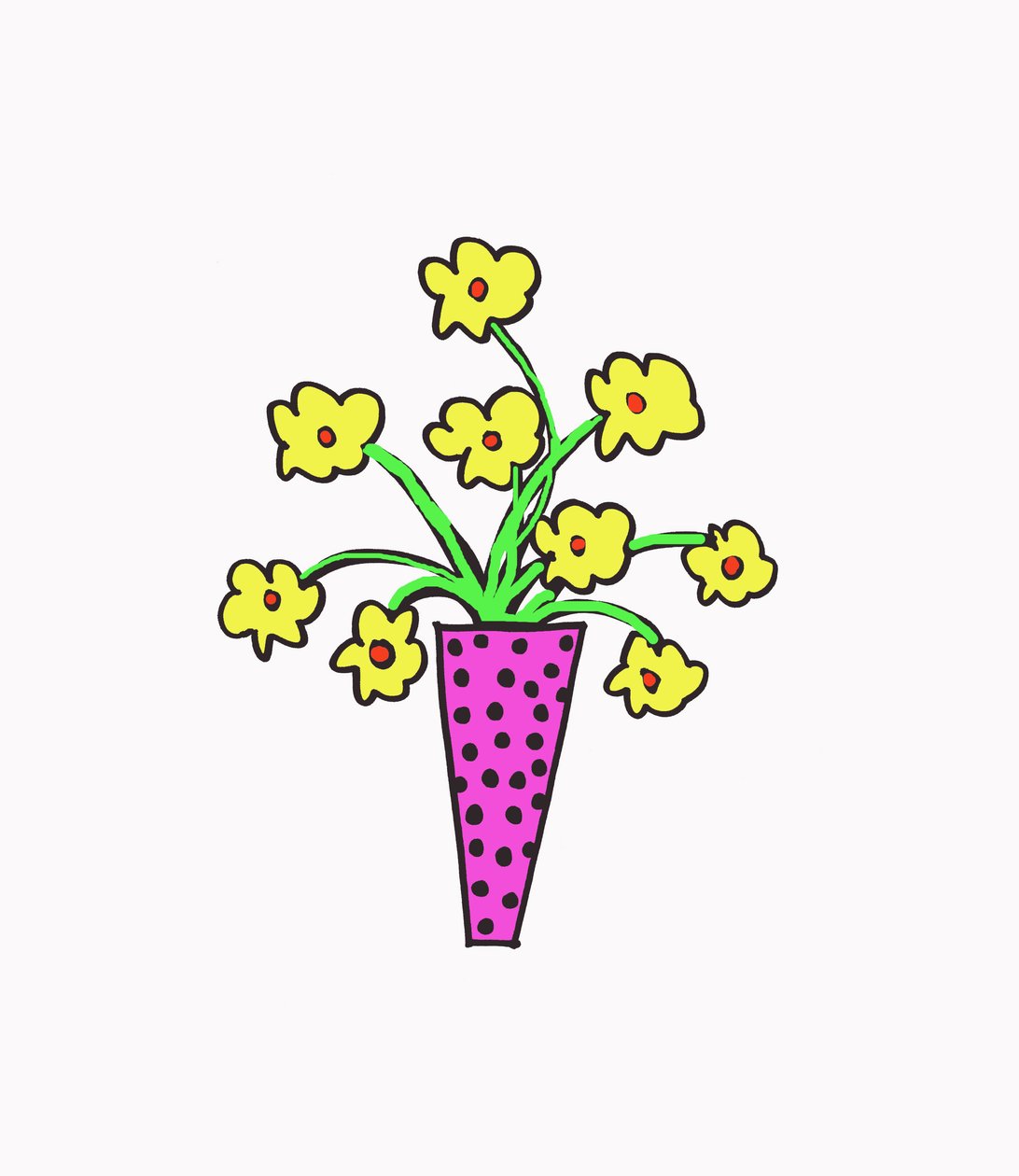 花瓶（纸笔和 Photoshop） 作者 黛西·德维伦纽夫