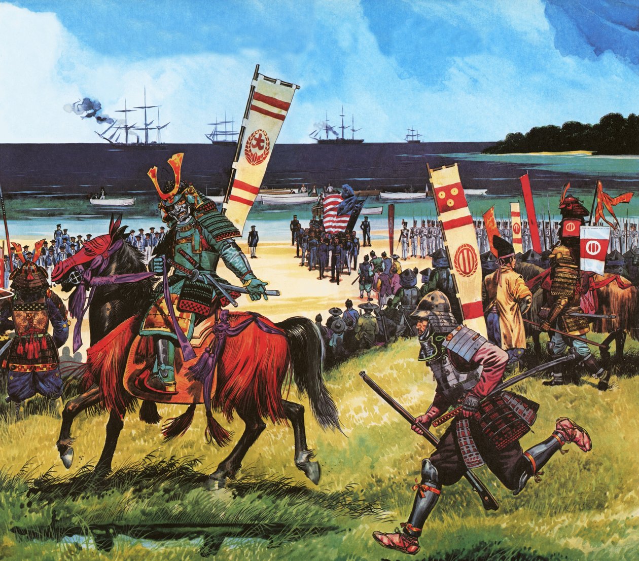1853 年 7 月 8 日抵达现在的东京湾的美国人 作者 丹·埃斯科特