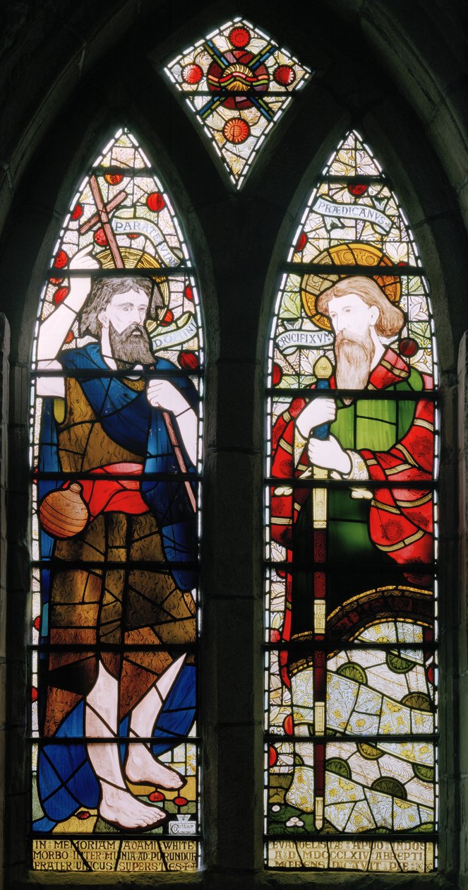 阿伯丁，圣马查尔大教堂，Cottire＆Co，Daniel Cottier，John，The Baptist＆St Paul 1871 作者 丹尼尔·科蒂尔