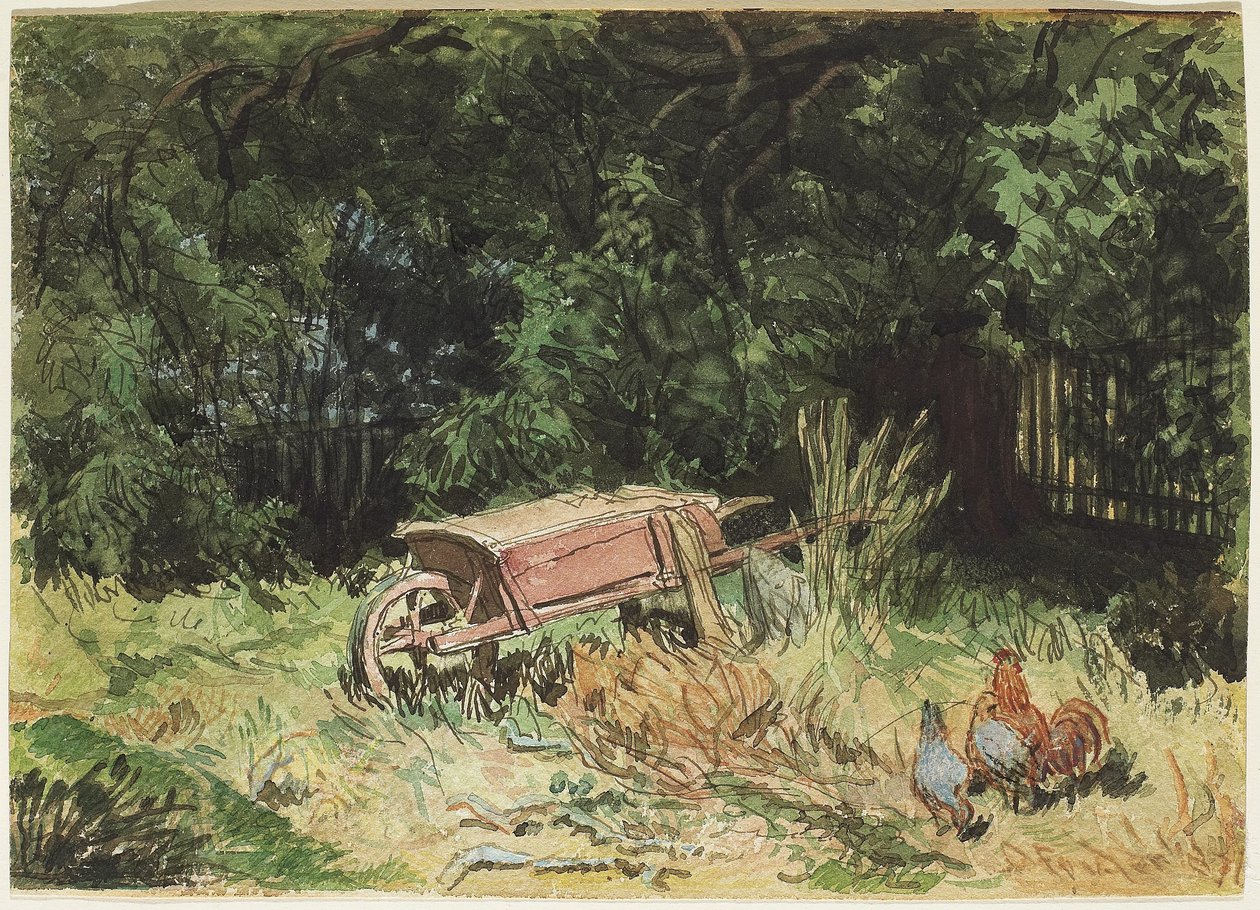 The Wheelbarrow，1871年（纸上写着） 作者 丹尼尔·福勒