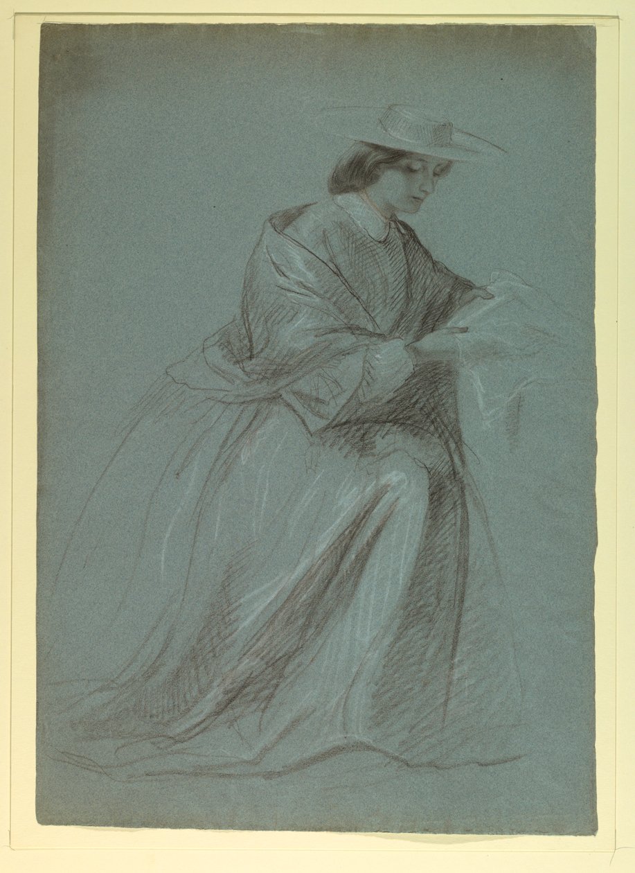 绘图，谢泼德甘迪夫人坐着，1859年 作者 丹尼尔·亨廷顿