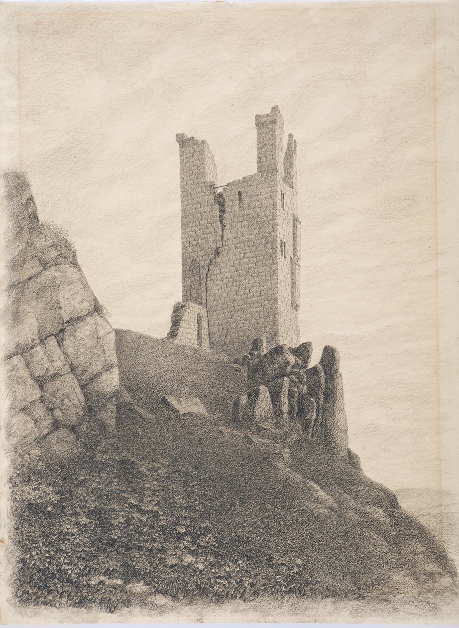 Lilburn Tower，Northumberland，c.1916（木炭纸上） 作者 丹尼尔·奥利佛（Daniel Oliver）