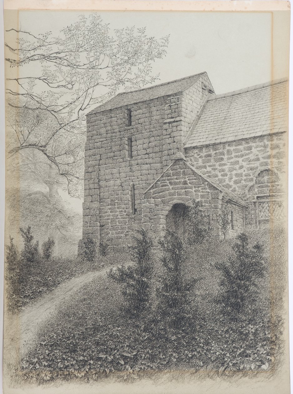 Ormside教堂，Westmorland，c.1916（木炭卡） 作者 丹尼尔·奥利佛（Daniel Oliver）