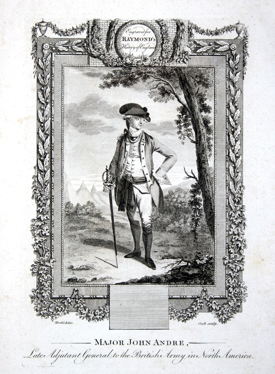 已故北美英军副总司令约翰-安德烈少校，由托马斯-库克（1744-1818）约1785年刻制（雕刻）。 作者 丹尼尔（后）多德