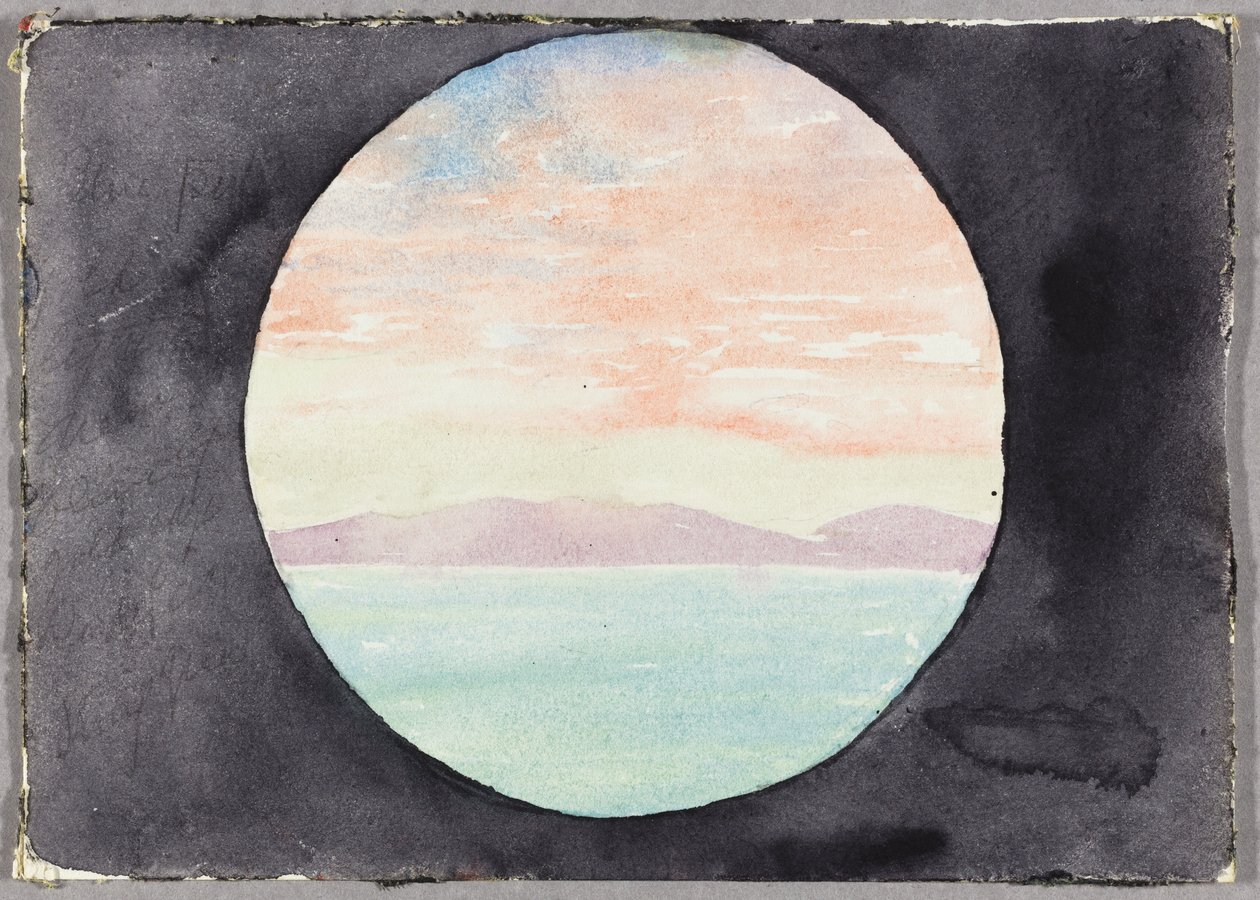 突尼斯湾通过蒸汽船Fürst Bismark的舷窗，突尼斯，旅游素描，1896年。 作者 丹尼尔伯纳姆