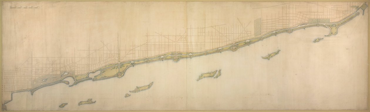 板块50 B来自1909年的芝加哥计划：从芝加哥大道向南到威尔梅特的湖岸... 作者 丹尼尔伯纳姆
