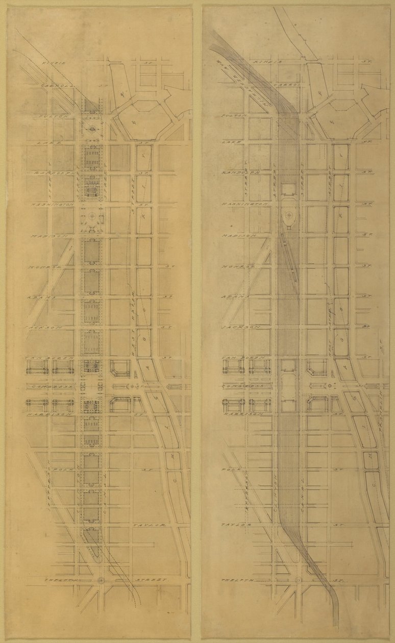图版79 2 来自《芝加哥计划》的图画，1909年：建议的位置和安排...... 作者 丹尼尔伯纳姆