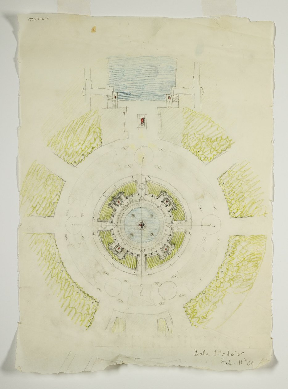 波托马克圆点，华盛顿特区，圆形水池计划草图，1909年。 作者 丹尼尔伯纳姆