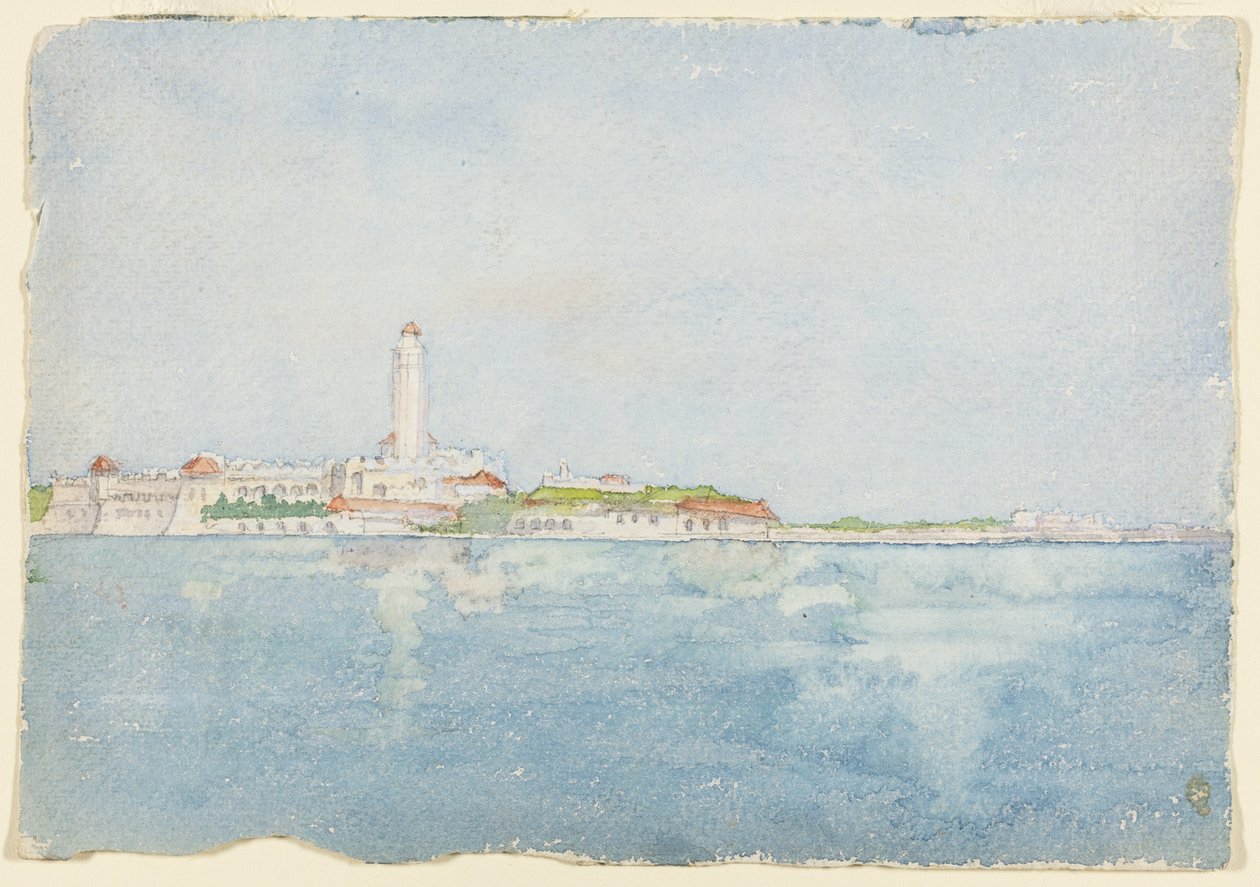 在北非阿尔及尔拍摄的素描，旅行素描，1896年。 作者 丹尼尔伯纳姆