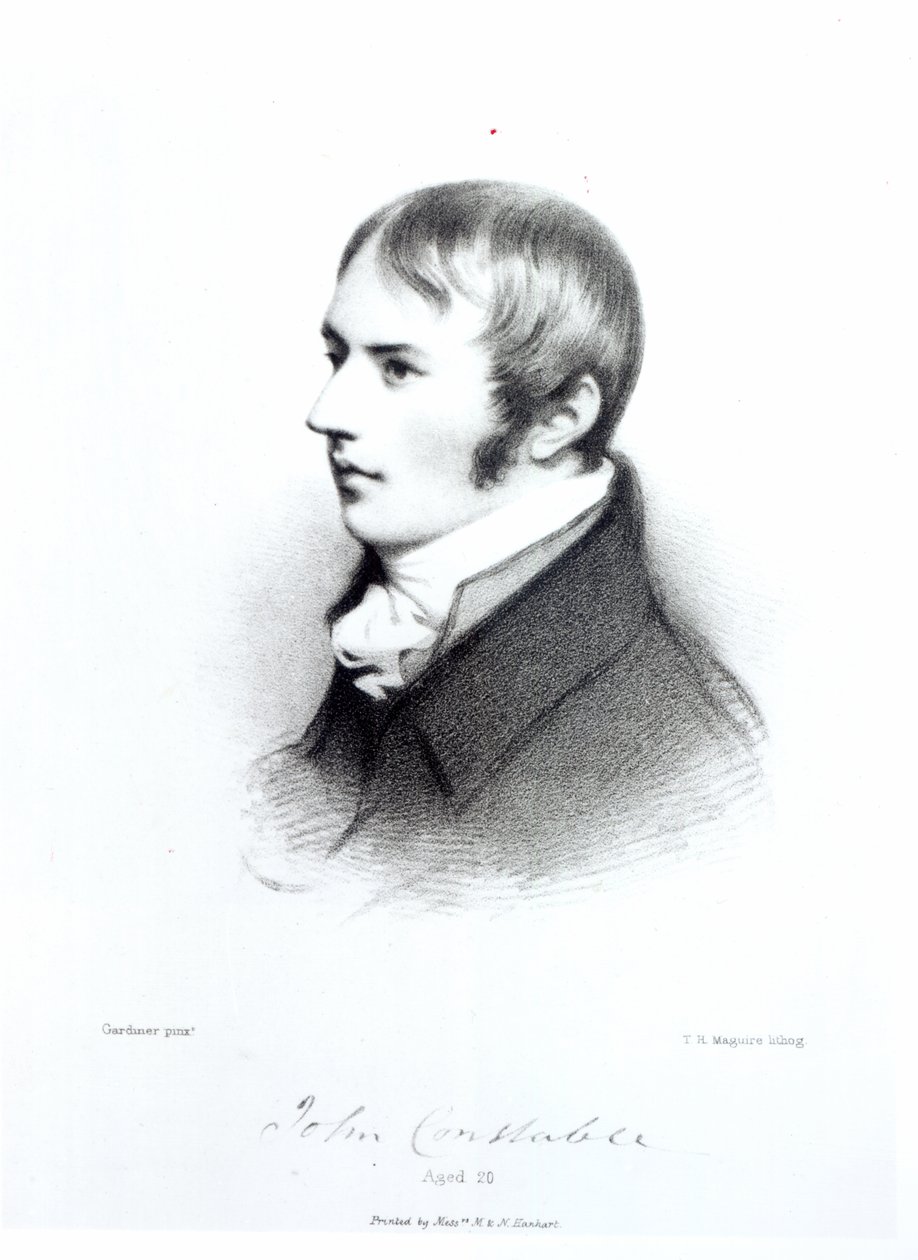 约翰·康斯特布尔，20岁，由Thomas Herbert Maguire雕刻 作者 丹尼尔·加德纳