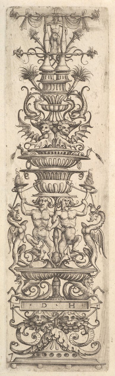 怪诞的烛台，约1485-1536年。 作者 丹尼尔·霍普弗