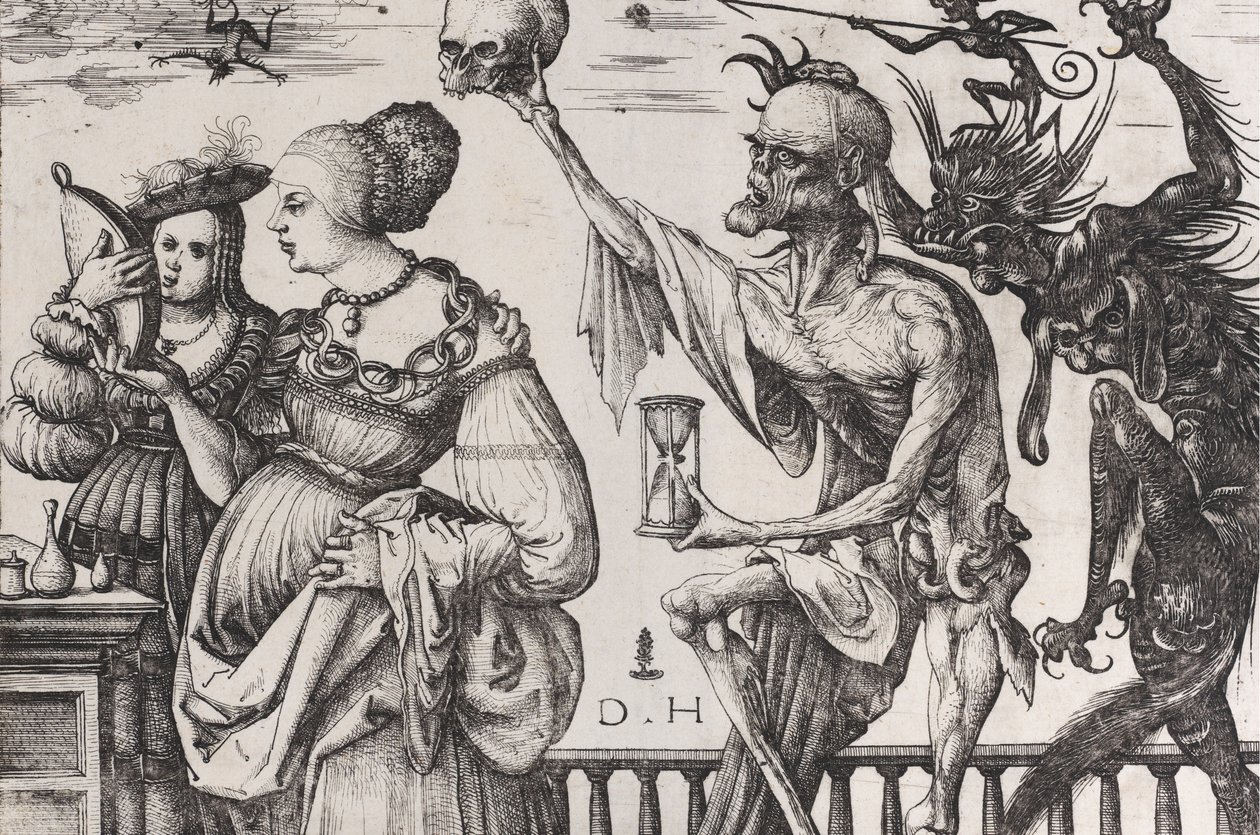 死神和魔鬼让两个女人感到惊讶，约1515年。 作者 丹尼尔·霍普弗