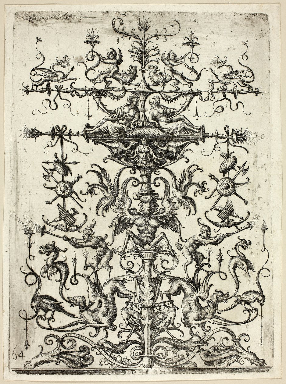 蔓藤花纹装饰，1526-30，印刷1684 作者 丹尼尔·霍普弗