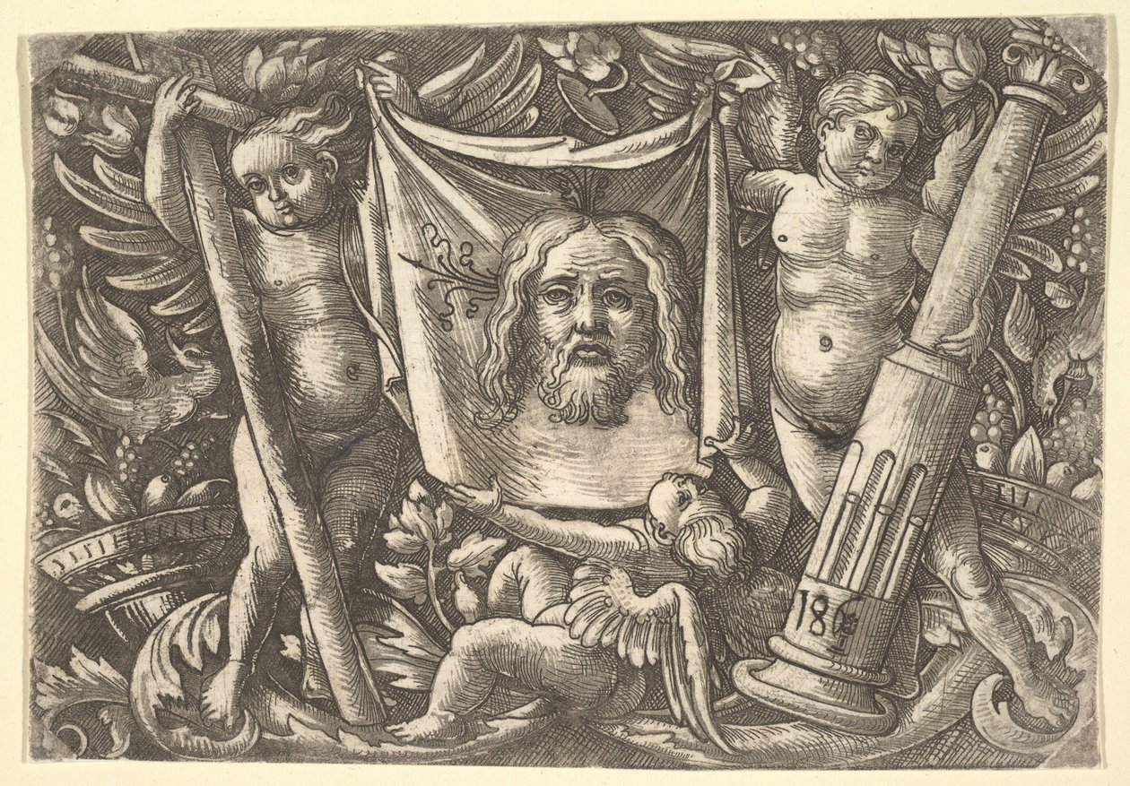 两个天使举行的Sudarium，ca。 1515。 作者 丹尼尔·霍普弗