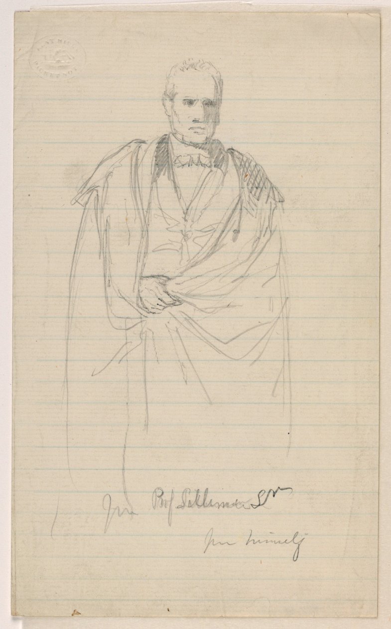 绘画，老本杰明-西利曼教授。站立；左老本杰明-西利曼教授，坐姿，1858 年坐着，1858 年 作者 丹尼尔·亨廷顿