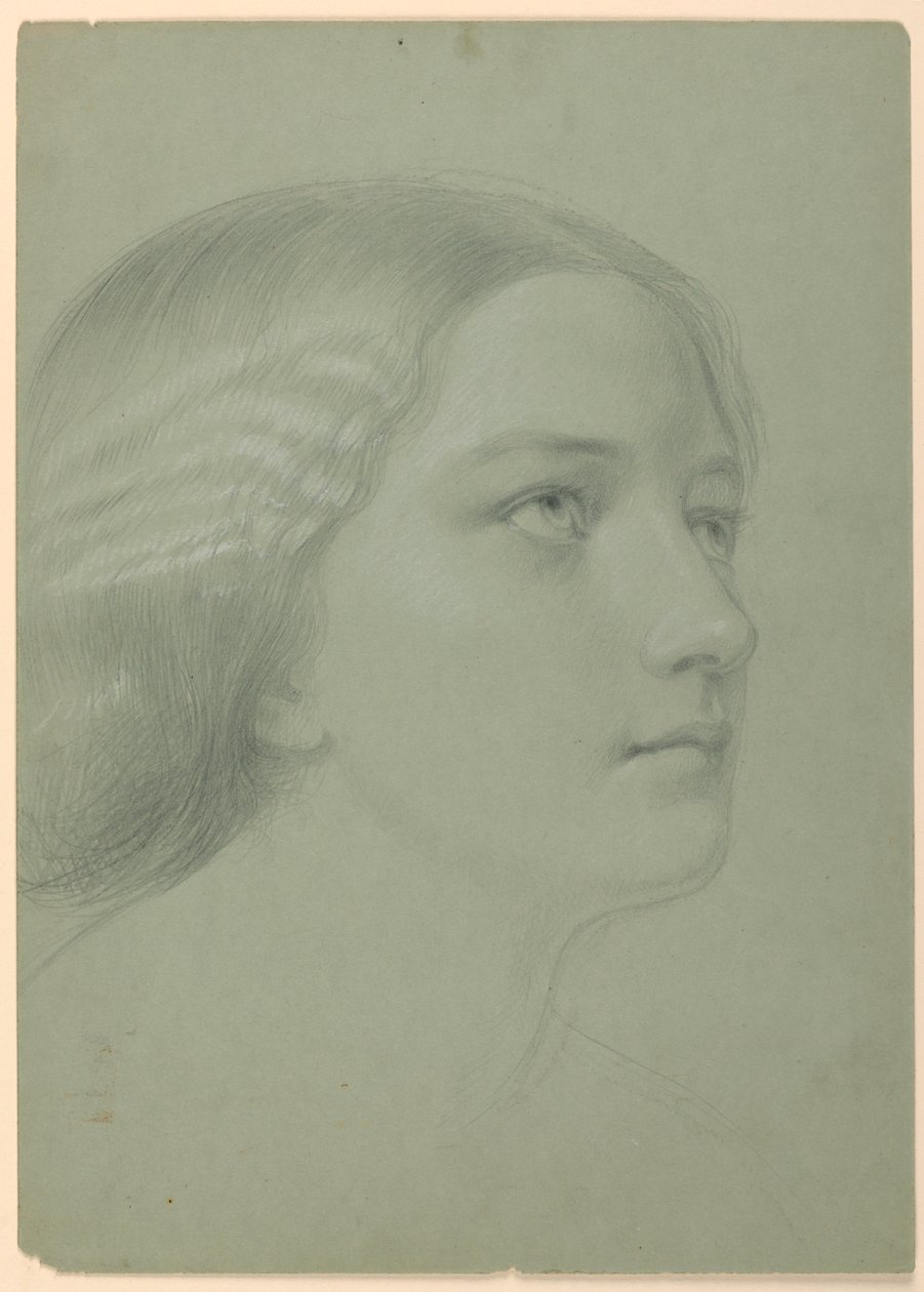 素描，"A Magdalen "研究，F，1852 年 作者 丹尼尔·亨廷顿