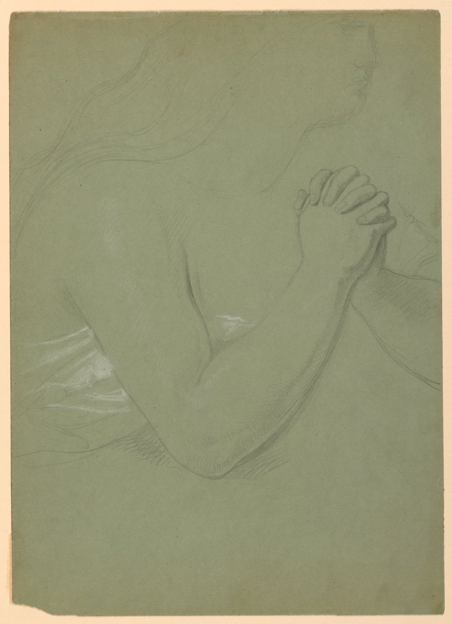 素描，"A Magdalen "研究，F，1852 年 作者 丹尼尔·亨廷顿