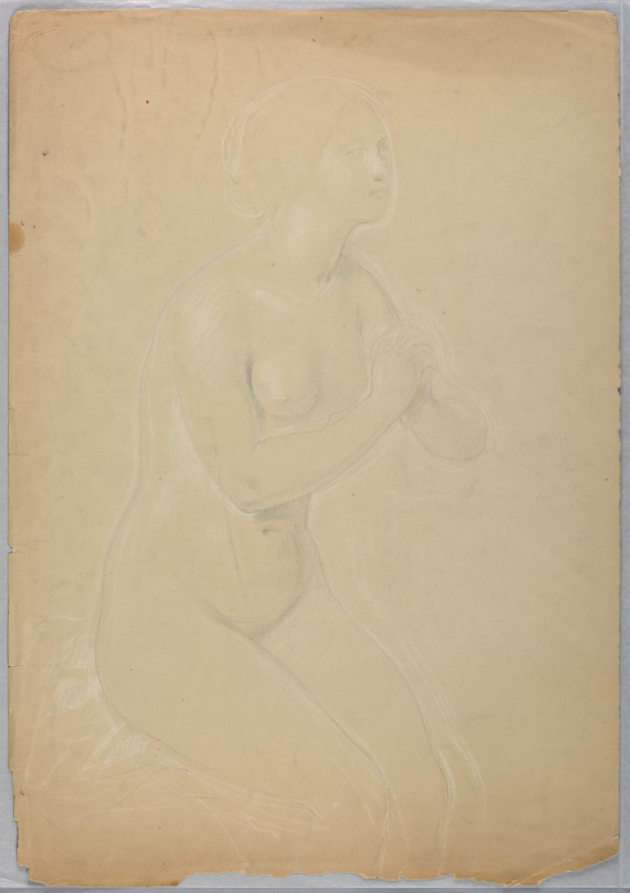 素描，"A Magdalen "研究，F，1852 年 作者 丹尼尔·亨廷顿