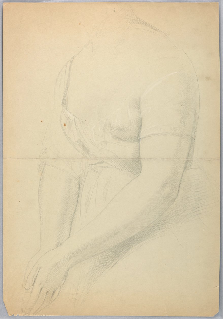 素描，"C "复制品的研究，1850 年 作者 丹尼尔·亨廷顿