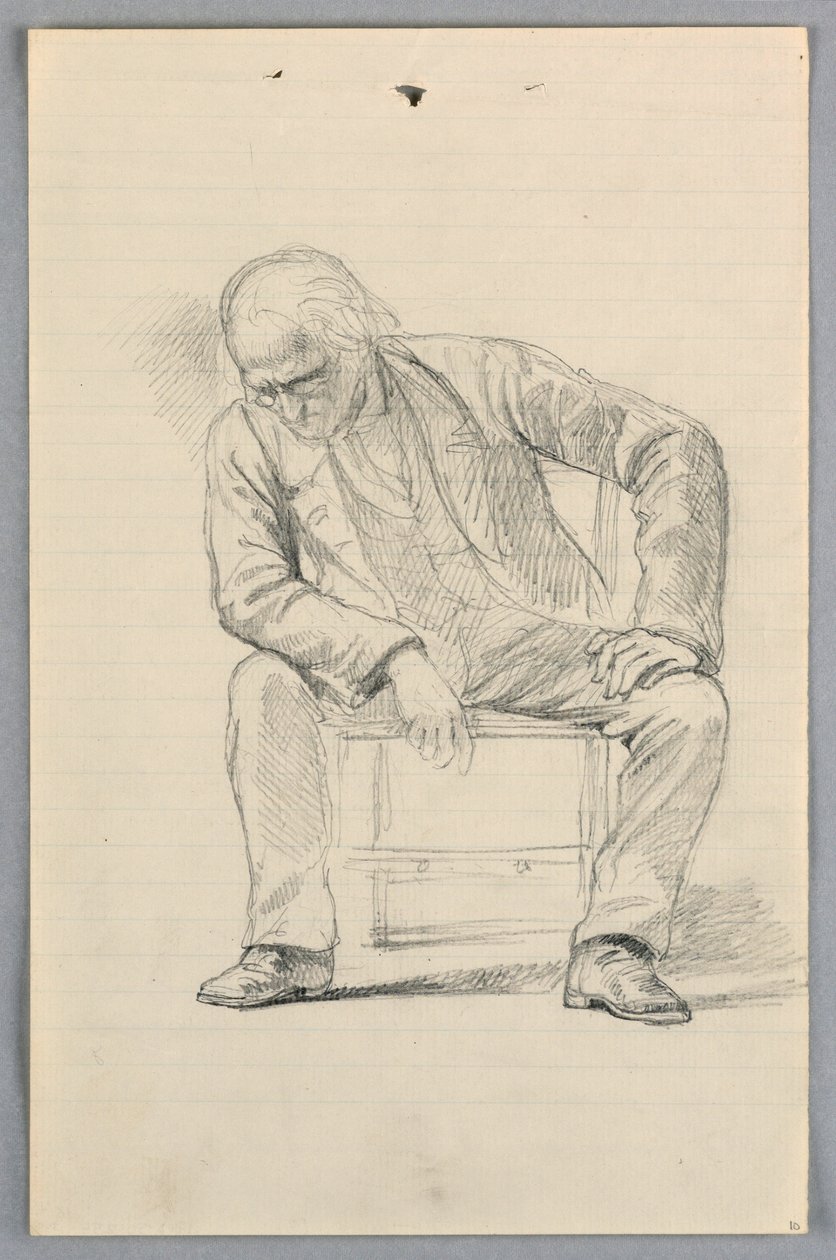素描，"科学小组 "研究，1858 年 作者 丹尼尔·亨廷顿