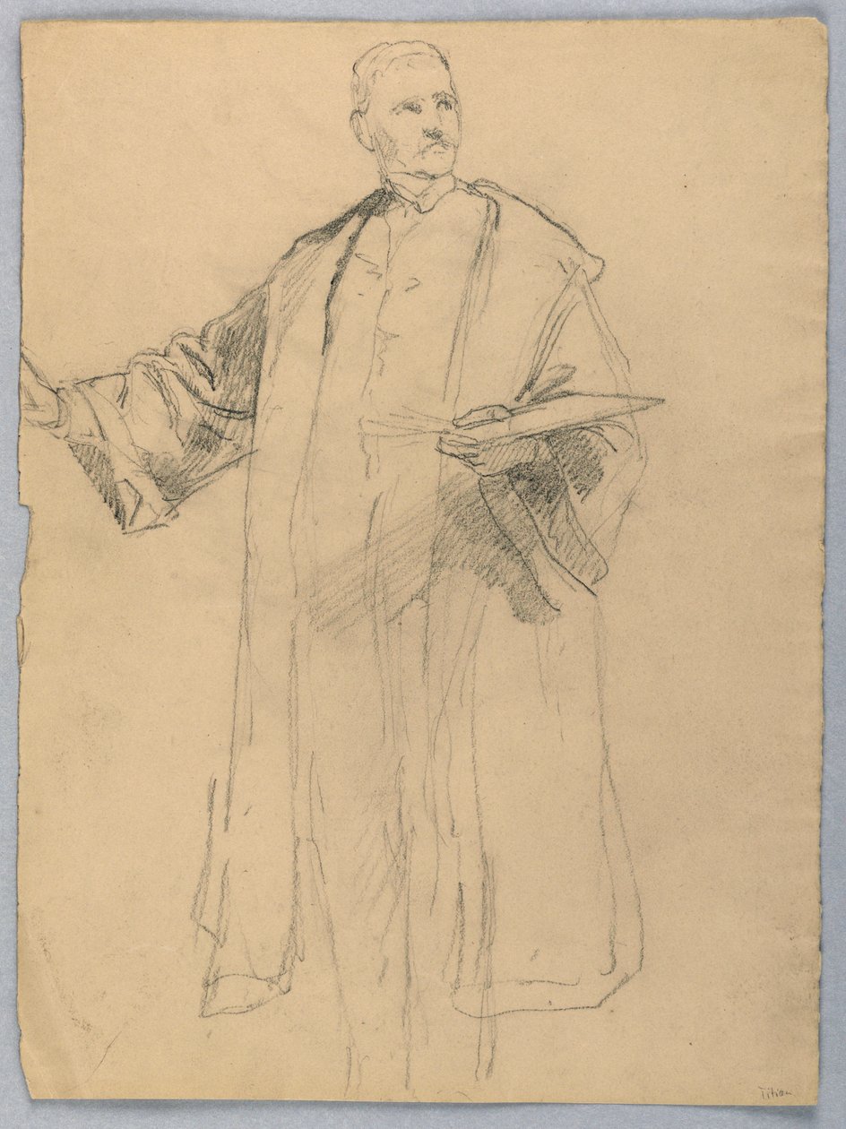 素描，《提香展示》研究，1872 年 作者 丹尼尔·亨廷顿