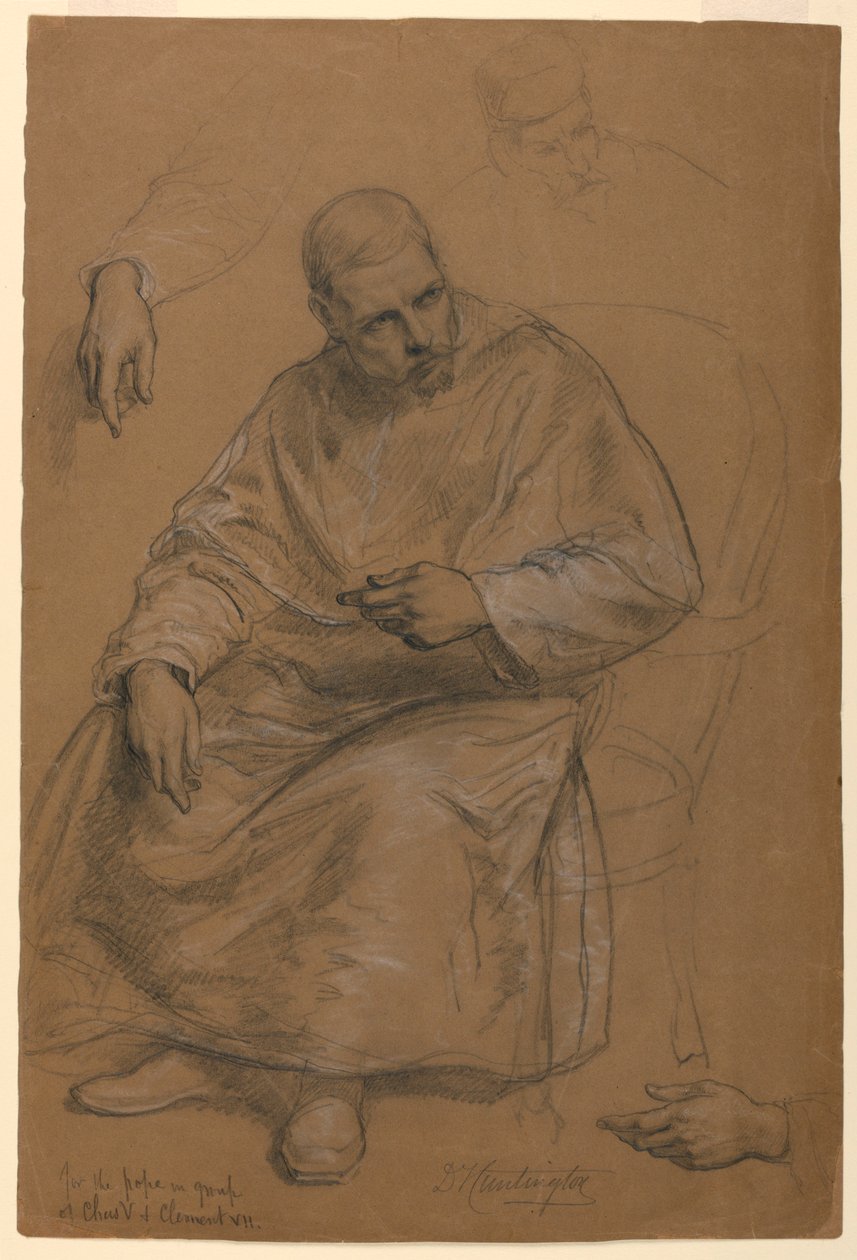 素描，《提香展示》研究，1872 年 作者 丹尼尔·亨廷顿