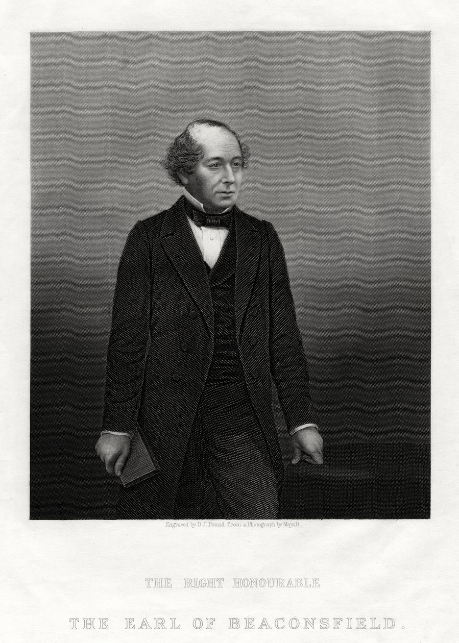本杰明·迪斯雷利（Benjamin Disraeli），比肯斯菲尔德伯爵，总理，1880年 作者 丹尼尔·约翰·庞德