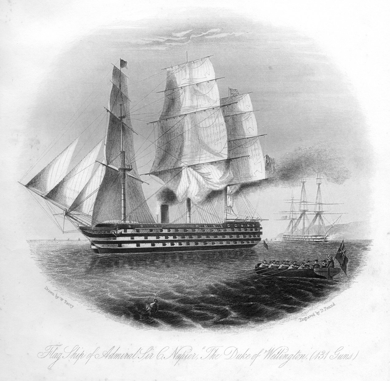 HMS惠灵顿公爵，1857年。 作者 丹尼尔·约翰·庞德