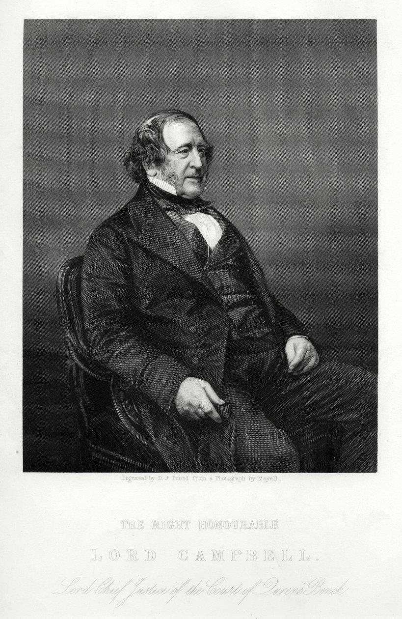 约翰·坎贝尔（John Campbell），第一任坎贝尔男爵（Baron Campbell），英国自由党政治家和律师，c1880 作者 丹尼尔·约翰·庞德