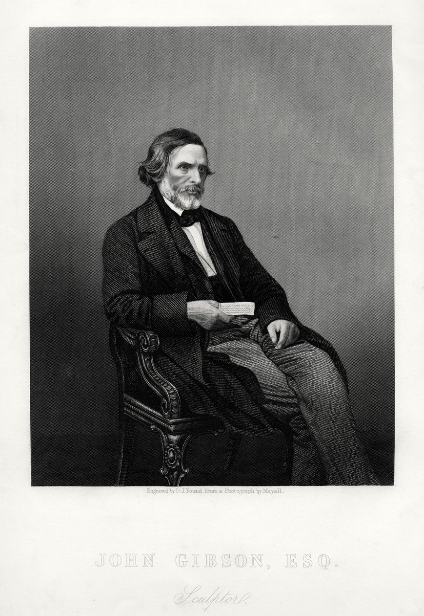 约翰·吉布森（John Gibson），1790-1866年，英国雕塑家，约1880年。 作者 丹尼尔·约翰·庞德