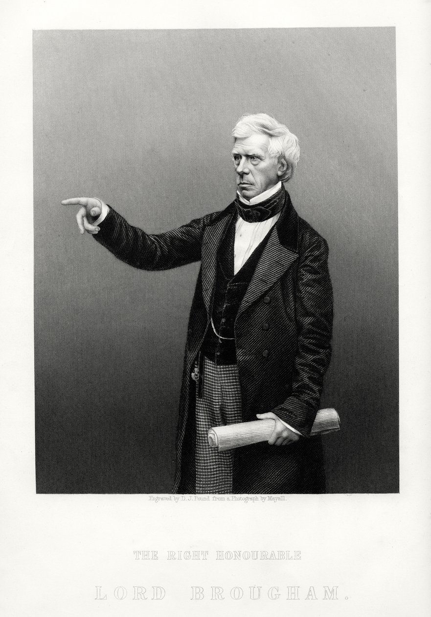 权利大臣亨利·布劳厄姆（Henry Brougham），大不列颠大法官，大约于1880年 作者 丹尼尔·约翰·庞德