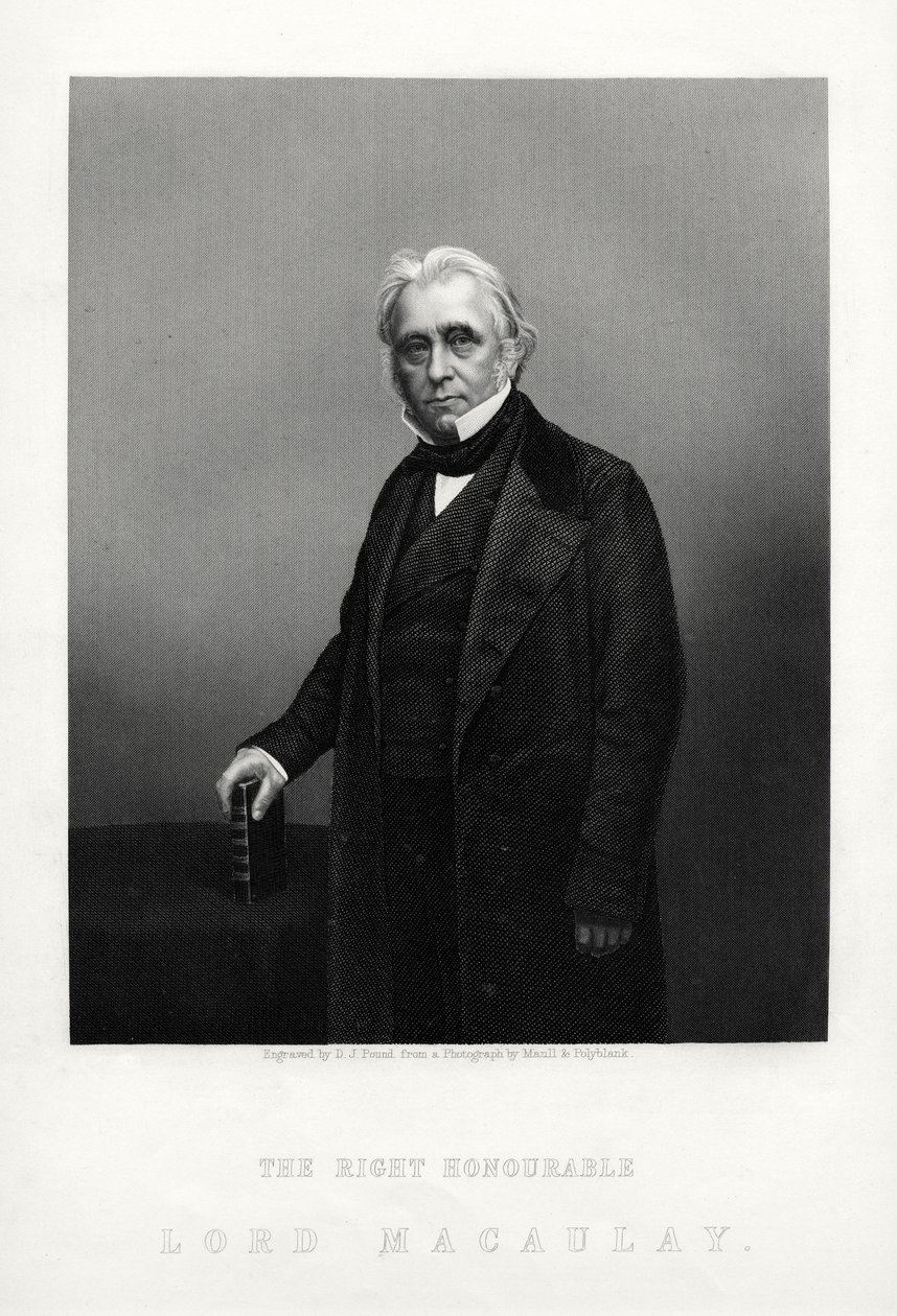 托马斯·巴宾顿·麦考雷（Thomas Babington Macaulay），英国诗人，历史学家和辉格党政客，c1880年。 作者 丹尼尔·约翰·庞德