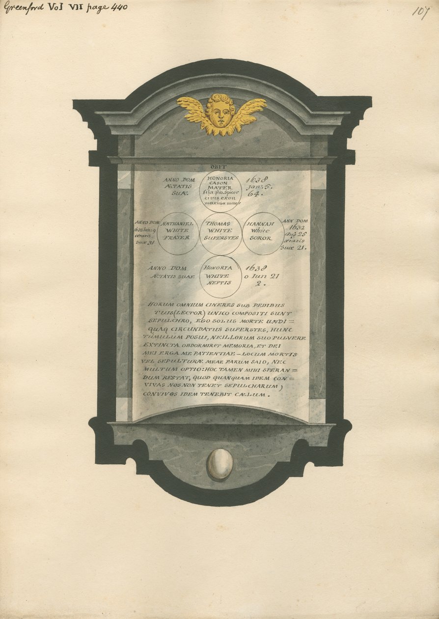 Memorial to Honoria Cason, Nathaniel, Thomas, Hannah and Honoria White from Greenford Church   1437585   zh       chinese Successfully Translated  Original: Das einhundertsiebente Bild seit die Seelen zum Tanzen bewegt werden 4 Translat: Das einhundertsieb 作者 丹尼尔·莱森斯