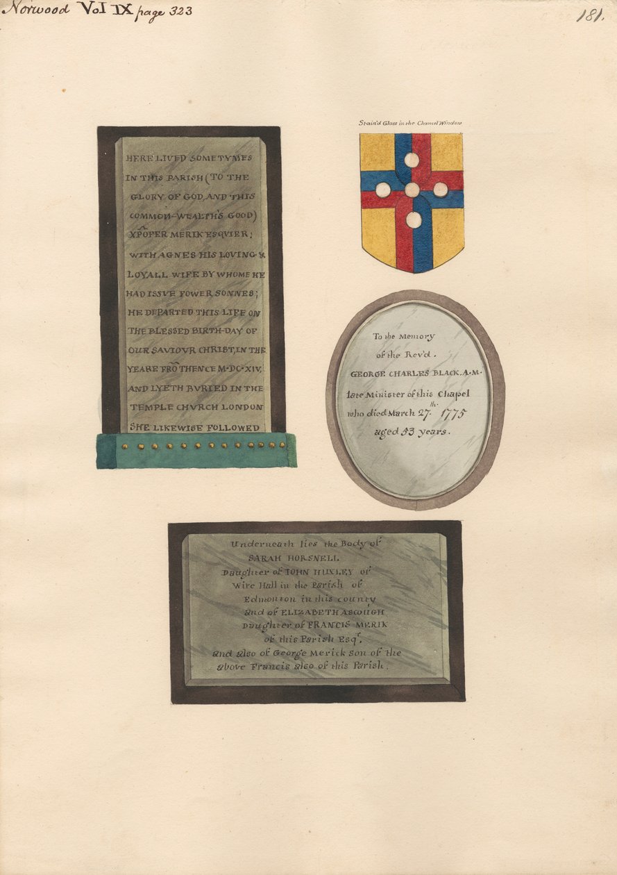 纪念 Xpofer 和 Agnes Merick、George Charles Black 以及 Sarah Horsnell、Elizabeth Ascough 和 George Merick 作者 丹尼尔·莱森斯