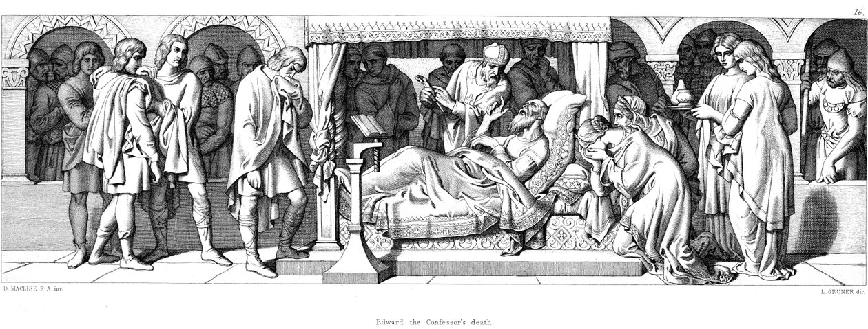忏悔者爱德华之死，1042年 1866年 作者 丹尼尔·麦克利斯