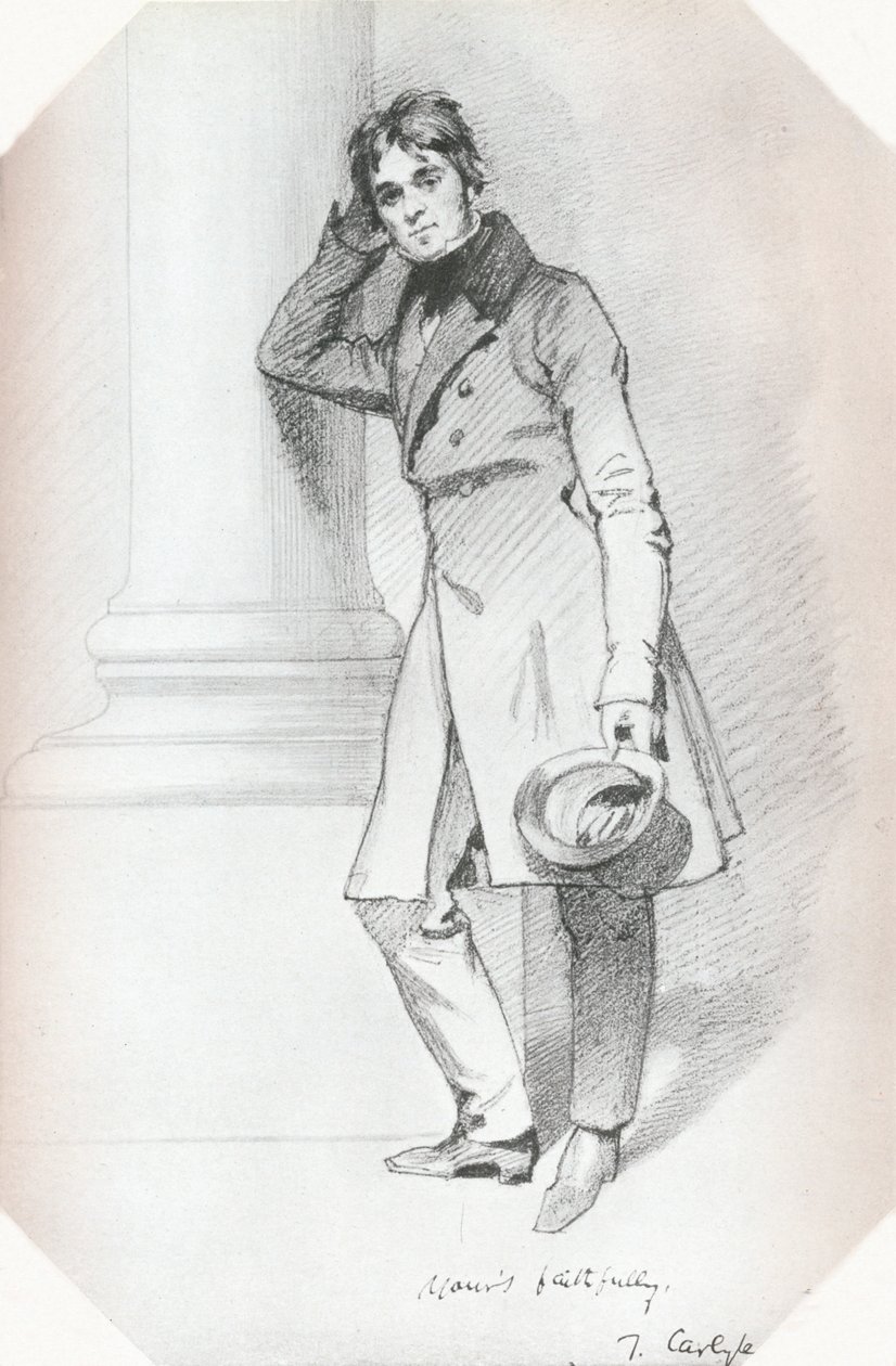 历史学家和哲学家托马斯·卡莱尔的肖像，c1830 作者 丹尼尔·麦克利斯
