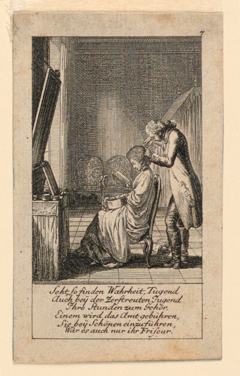 发道》，"Königl: Grosbrit [anische] Genealogischer Kalender auf das 1780 Jahr Lauenberg bey J.G. Berenberg "插图。 作者 丹尼尔·尼古拉斯·肖多维奇