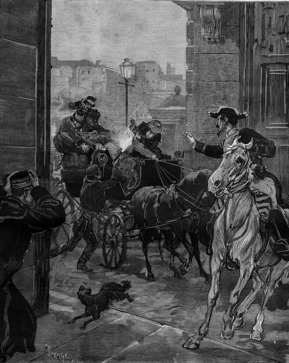 阿方索十二世国王（1857-1885）被暗杀未遂，12月30日 作者 丹尼尔·乌拉比埃塔·维奇（Daniel Urrabieta Vierge）