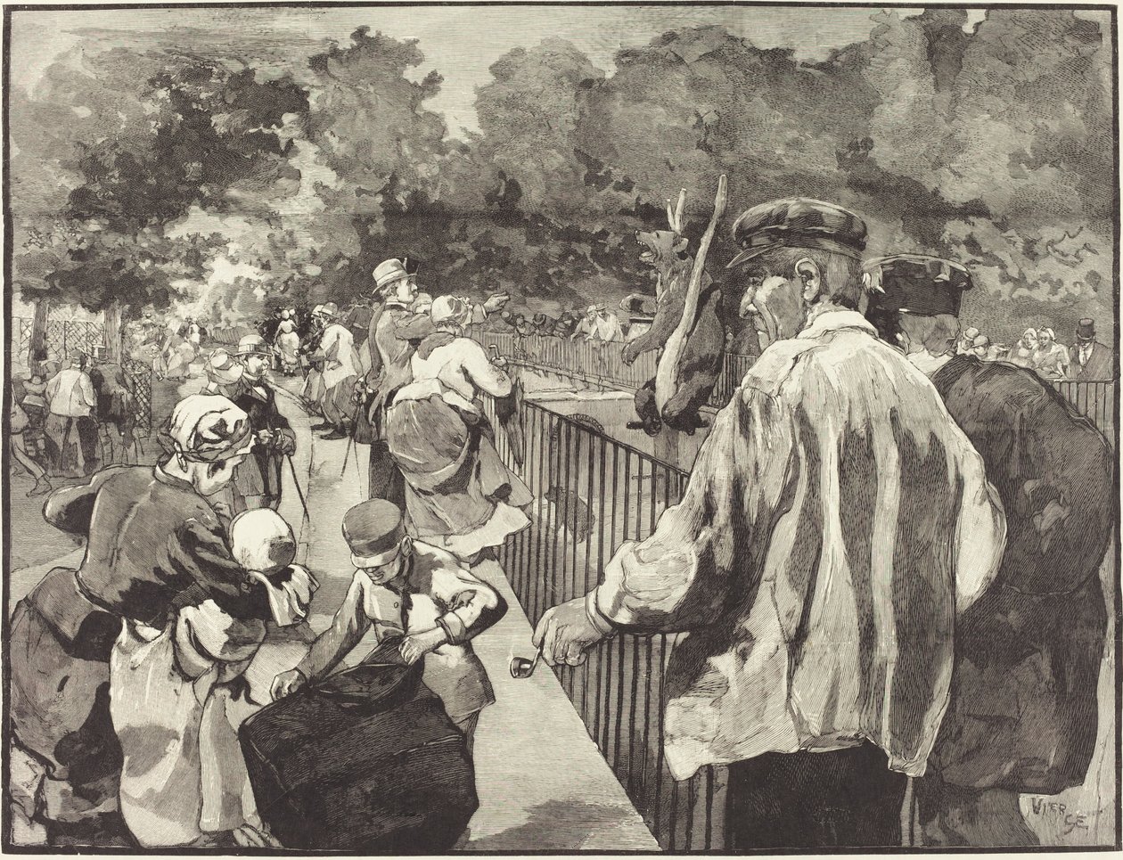 在植物园，1889年。 作者 丹尼尔·乌拉比埃塔·维奇（Daniel Urrabieta Vierge）