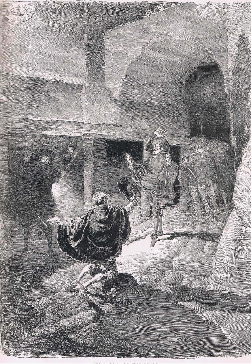 Don Pablo and the guard, from The Magazine of Art 1893, Cassell and Company 作者 丹尼尔·乌拉比埃塔·维奇（Daniel Urrabieta Vierge）