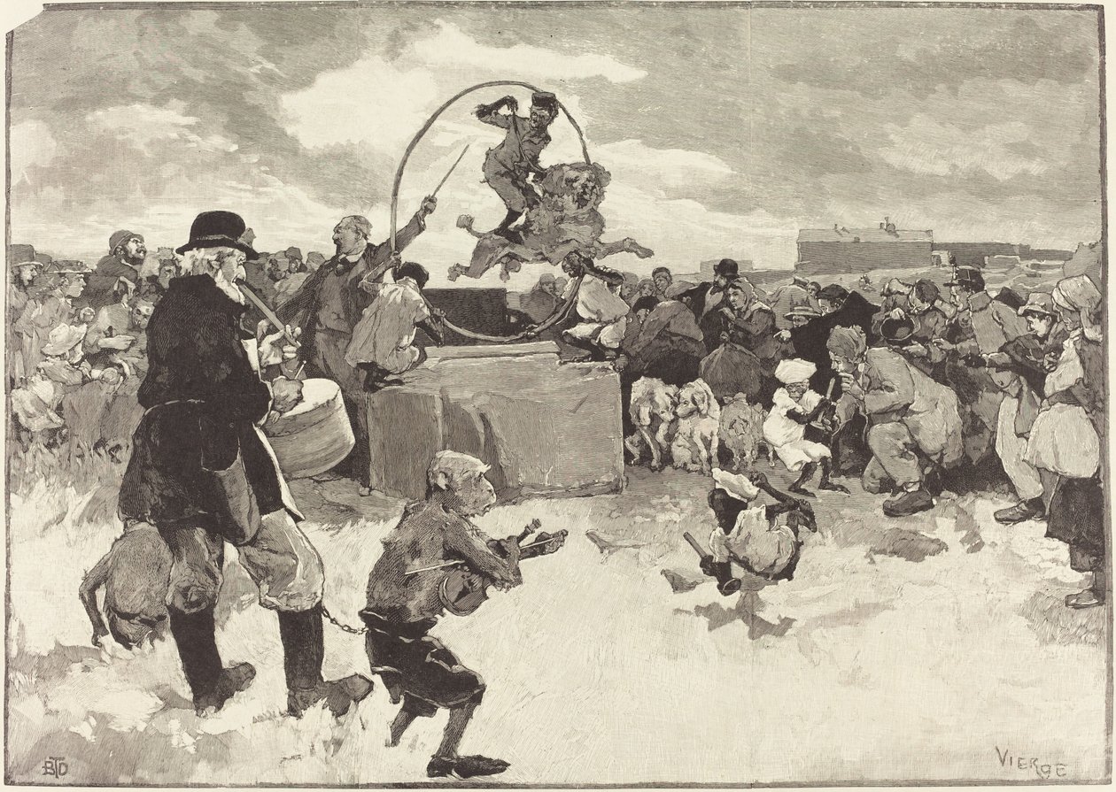 Les Chiens savants, 1883. 作者 丹尼尔·乌拉比埃塔·维奇（Daniel Urrabieta Vierge）