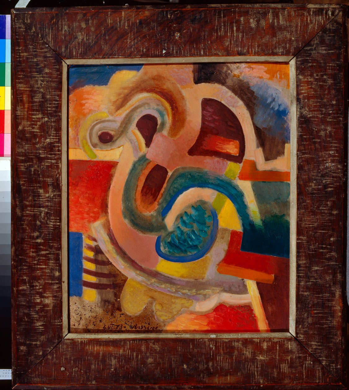 "Composition abstraite n 8" (Abstract Composition No 8) Peinture de Vladimir Davidovich Baranov-Rossine (Baranov Rossine) (1888-1942) 1913 Dim 64x50 cm Collection privee 作者 丹尼尔·弗拉基米尔·巴拉诺夫·罗辛
