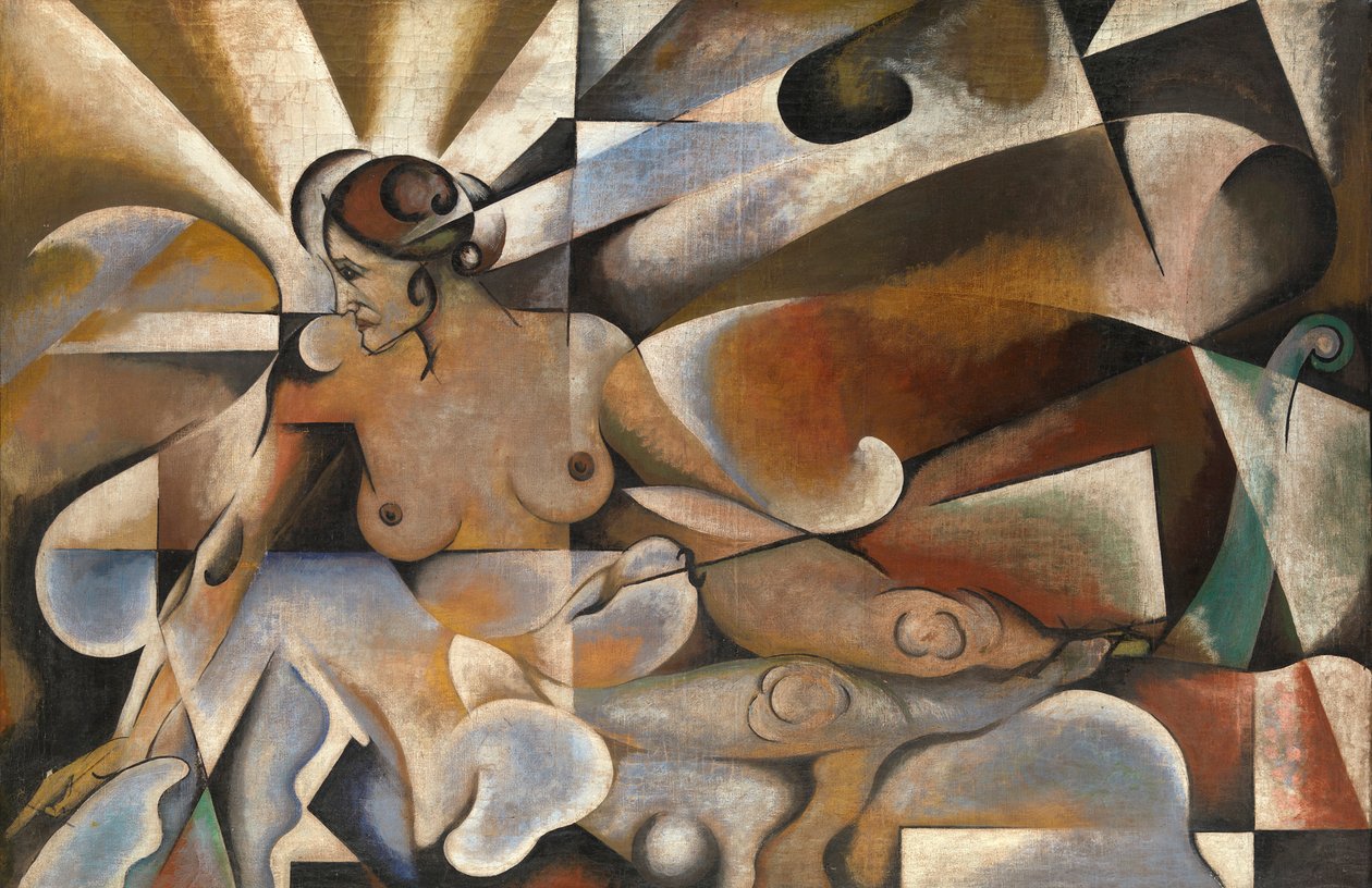 Femme Cubiste, by Baranov-Rossine, Vladimir Davidovich (1888-1942). Oil on canvas, c. 1920. Dimension : 101x153,5 cm. Private Collection 作者 丹尼尔·弗拉基米尔·巴拉诺夫·罗辛