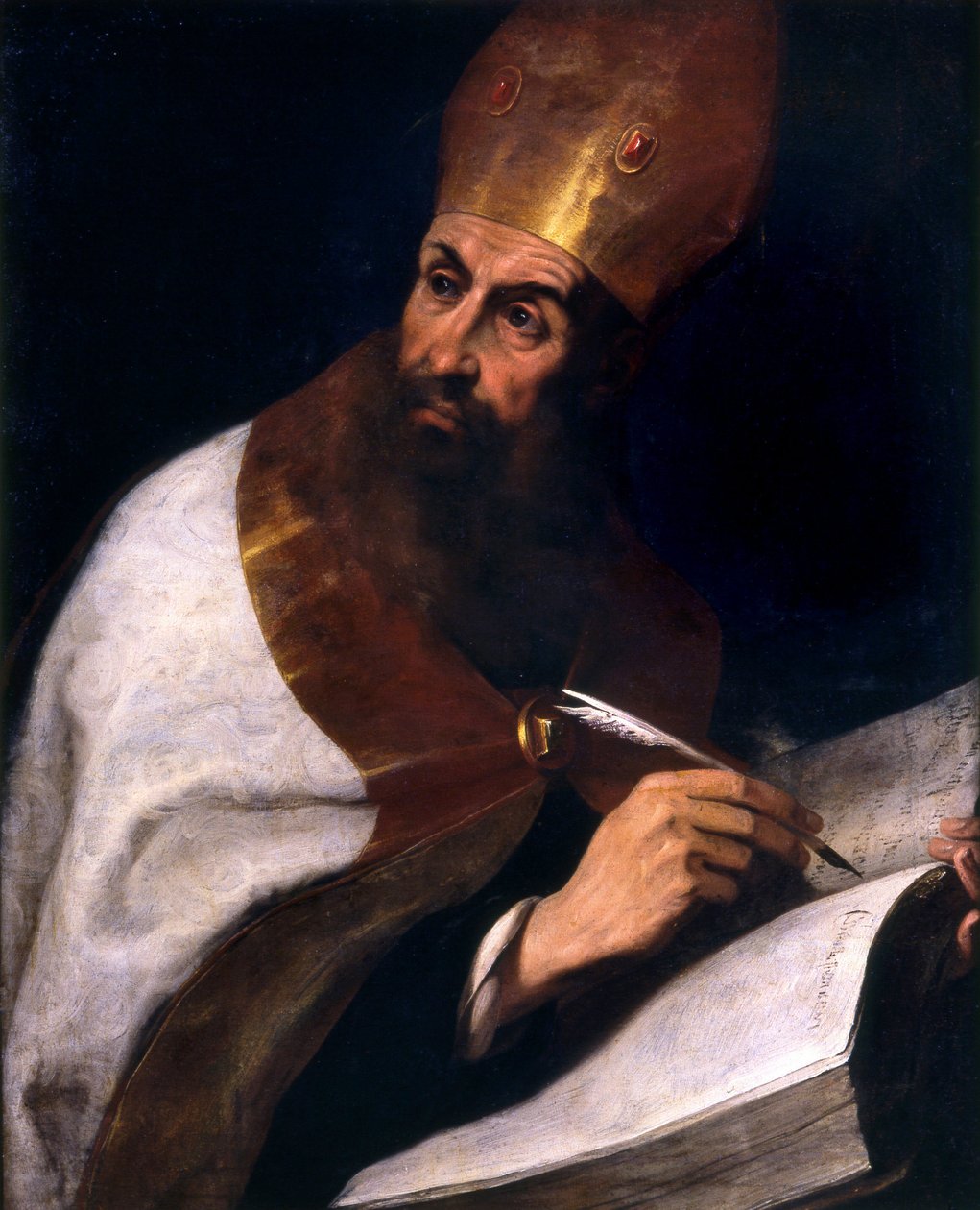 圣奥古斯丁 圣奥古斯丁（Saint Augustine）河马的勋爵。 Daniele Crespi (1598-1630) 绘画 1623 年意大利布斯托阿西齐奥圣乔凡尼大教堂 作者 丹尼尔·克雷斯皮